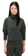 Rhone Dreamglow Mock Neck Sweatshirt Dark Moss In Green