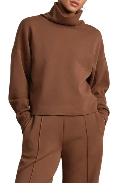 Rhone Dreamglow Mock Neck Top In Brown