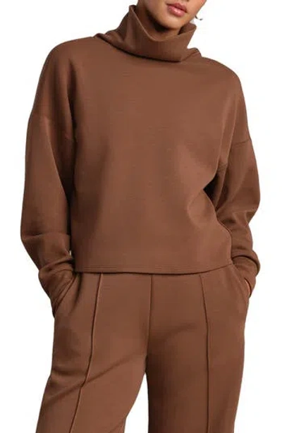 Rhone Dreamglow Mock Neck Top In Brown