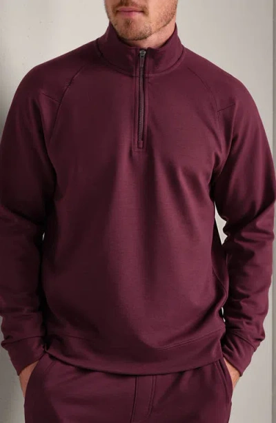 Rhone Dreamstate Quarter Zip Pullover In Burgundy