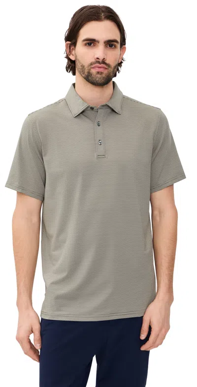 Rhone Drive Time Polo Smokey Olive Stripe In Gray
