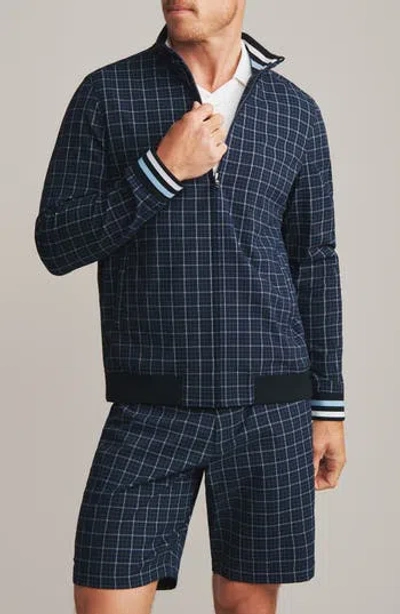 Rhone Dune Windowpane Golf Jacket In Black