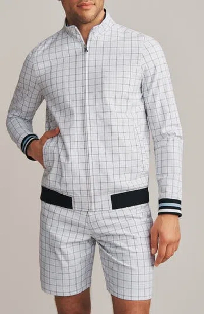 Rhone Dune Windowpane Golf Jacket In White