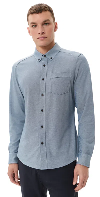 Rhone Effortless Oxford Button Down Shirt Vintage Indigo Heather