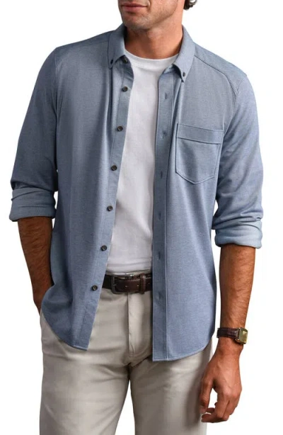 Rhone Effortless Oxford Performance Button-down Shirt In Brown