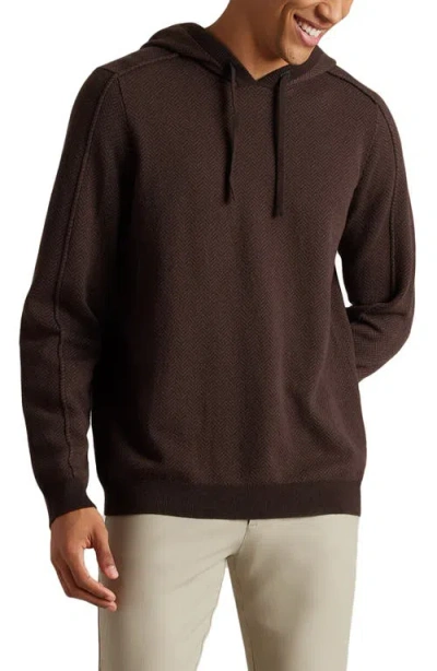 Rhone Emerson Knit Wool & Cashmere Hoodie In Ristretto Brown Heather