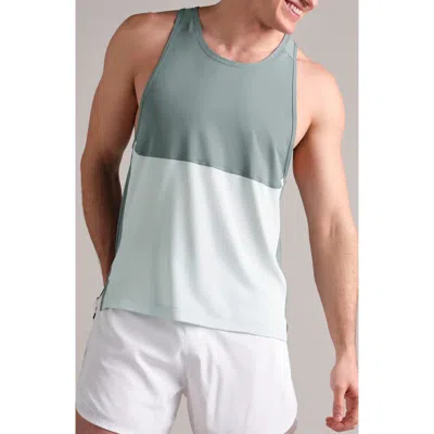 Rhone Extra Mile Performance Tank In Sea Green / Sea Glass Blue