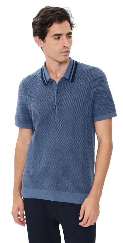 Rhone Fine Knit Sweater Polo Vintage Indigo