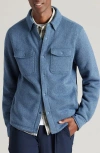 Rhone Fleece Shacket In Vintage Indigo Heather