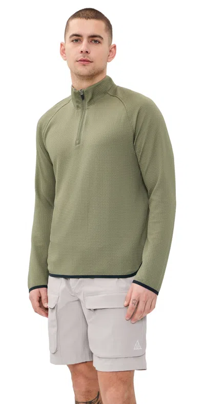 Rhone Founder's Quarter Zip Pullover Smokey Olive In Green