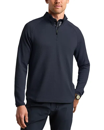 Rhone Founders Textured Quarter-zip Golf Sweater In Blue