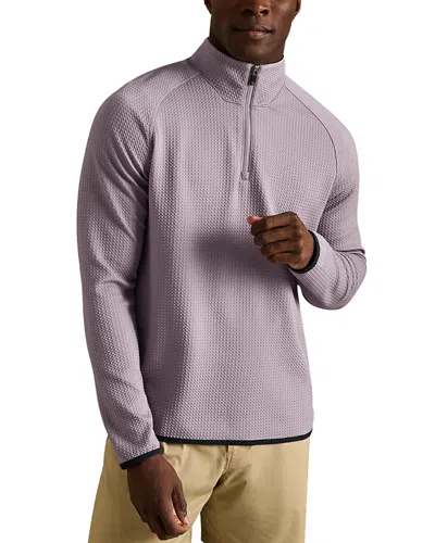 Rhone Founders Textured Quarter-zip Golf Sweater In Purple