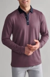 Rhone Gold Sport Long Sleeve Polo In Purple