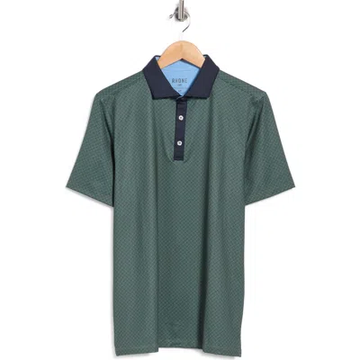 Rhone Golf Sport Geometric Performance Polo In Green