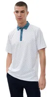 Rhone Golf Sport Polo Blue Stone Foulard