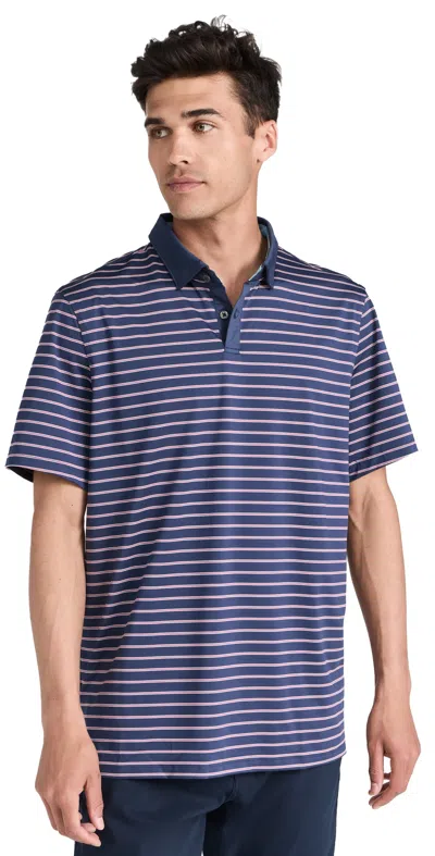 Rhone Golf Sport Polo Navy/hydrangea Micro Stripe