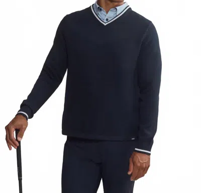 Rhone Golf V-neck Sweater In Navy In Blue