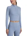 Rhone Heather Revive Quarter Zip Top In Blue