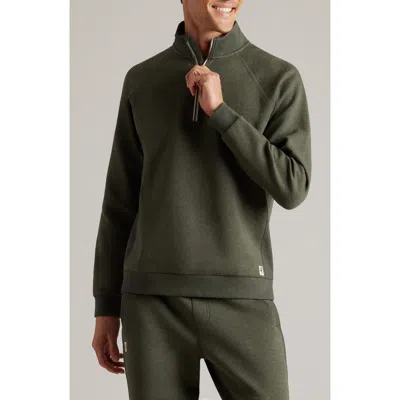 Rhone Heritage Midweight Quarter Zip In Dark Moss Heather