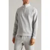 Rhone Heritage Midweight Quarter Zip Sweater In Heather Gray