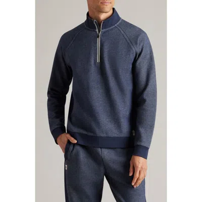 Rhone Heritage Midweight Quarter Zip Sweater In Navy Heather