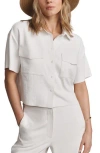 Rhone Horizon Crop Button-up Shirt In White