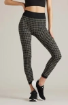 Rhone Houndstooth Seamless Base Layer Leggings In Black