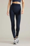 Rhone Houndstooth Seamless Base Layer Leggings In Navy Blue