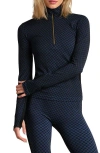 Rhone Houndstooth Seamless Half-zip Pullover In Blue
