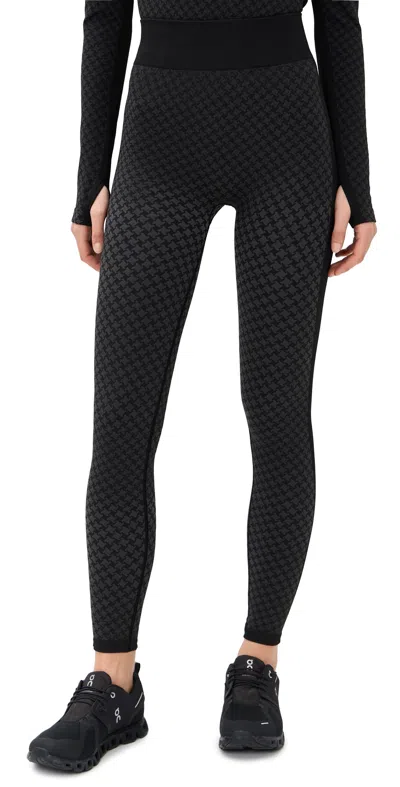 Rhone Houndstooth Seamless Leggings Pure Black Houndstooth