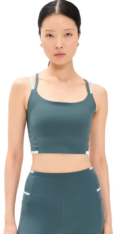 Rhone Instinct Contrast Longline Bra Blue Granite In Green