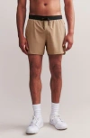 Rhone Invictus 5-inch Ripstop Shorts In Taupe Brown