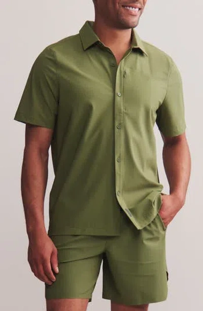 Rhone Invictus Ripstop Button-up Shirt In Green