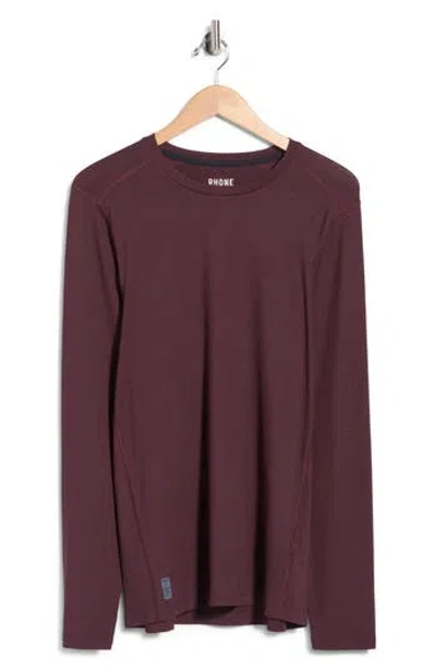 Rhone Invictus Training Long Sleeve Performance Tee In Burgundy