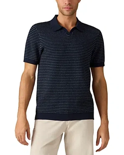 Rhone Johnny Collar Short Sleeve Polo Sweater In Blue