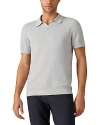 Rhone Johnny Collar Short Sleeve Polo Sweater In Sleet Gray Zen Blue