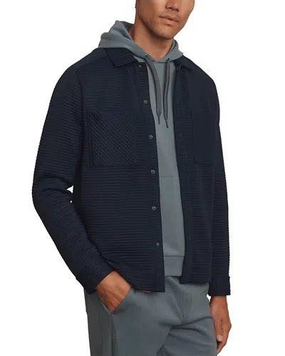 Rhone Landmark Snap Waffle Pocket Shacket In Blue