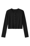 Rhone Livluxe Rib Cardigan In Black