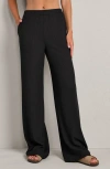 Rhone Revive Pleated Wide Leg Pants In Black