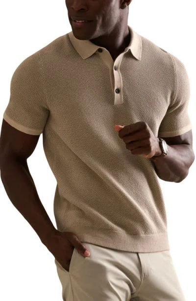 Rhone Mercer Knit Polo In Brown
