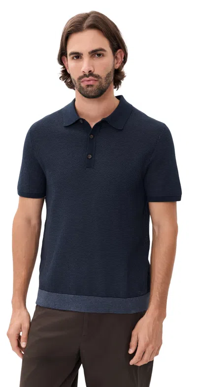 Rhone Mercer Knit Polo True Navy In Blue