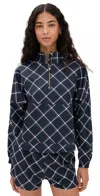 Rhone Mirage Printed Anorak Jacket Navy Blue Windowpane In Blue