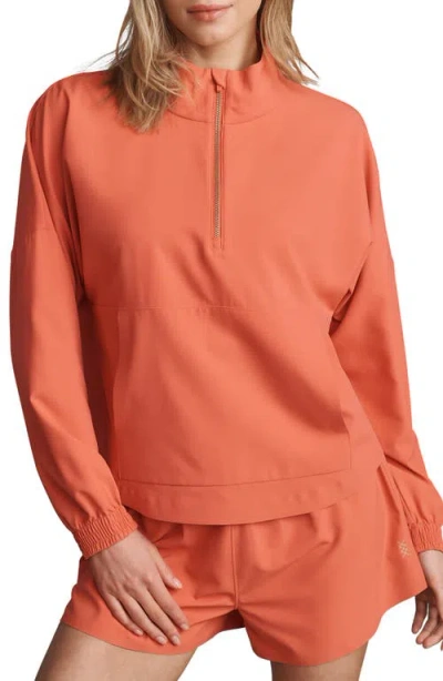 Rhone Mirage Water-repellent Half-zip Jacket In Red