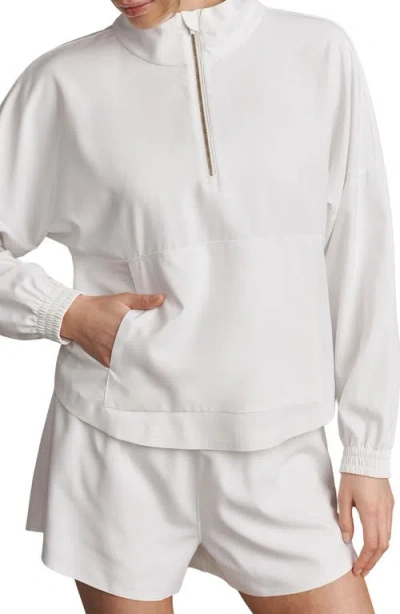 Rhone Mirage Water-repellent Half-zip Jacket In White