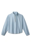 Rhone Mirage Water-repellent Half-zip Jacket In Blue