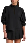 Rhone Mirage Water-repellent Half-zip Jacket In Black