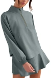 Rhone Mirage Water-repellent Half-zip Jacket In Gray