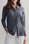 Rhone Mirage Water Repellent Performance Button-up Shirt In Blue Slate