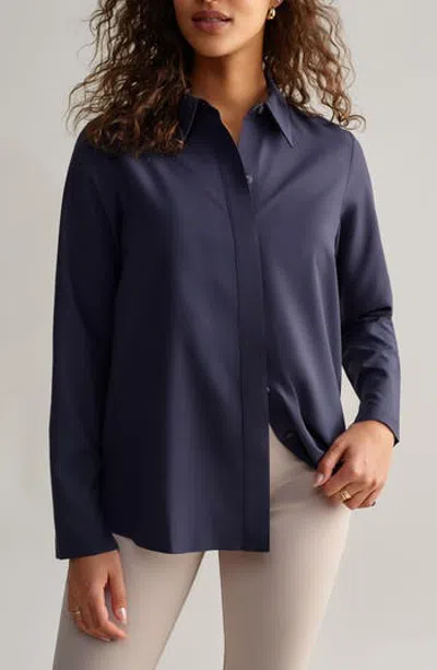 Rhone Mirage Water Repellent Performance Button-up Shirt In Blue