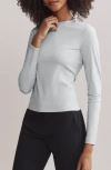 Rhone Modern Rib Long Sleeve Knit T-shirt In Grey Mist